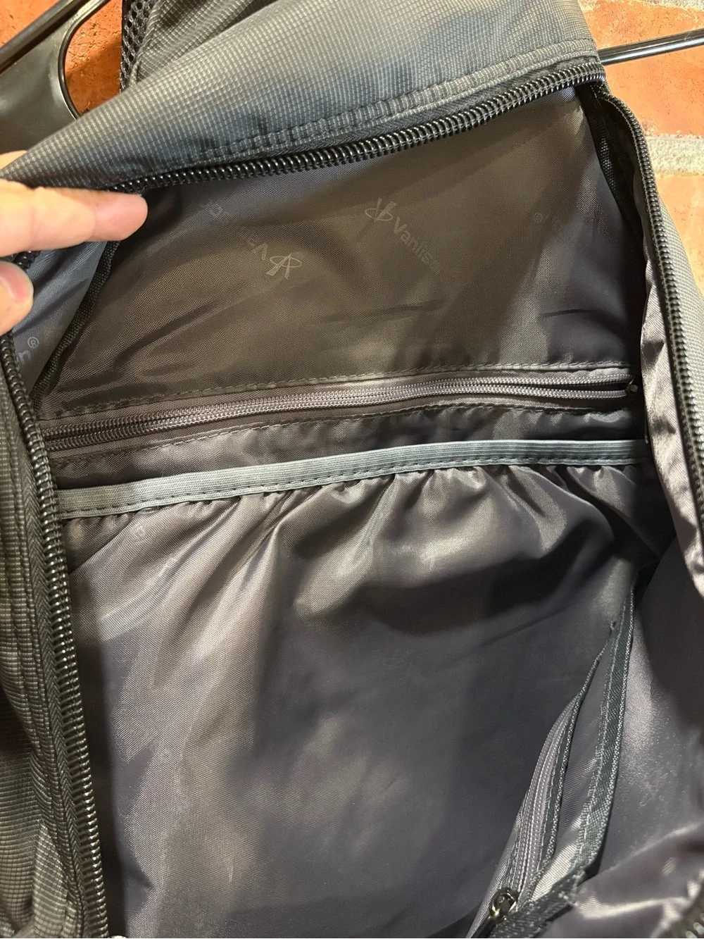 Vanlison Charcoal Grey Crossbody Sling Bag Backpack Multi Pocket Travel Daypack